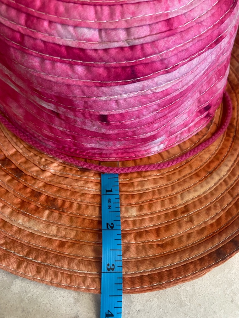 Badgley Mischka Two-Tone Pink and Orange Wide Brim Sun Hat - Picture 6 of 7